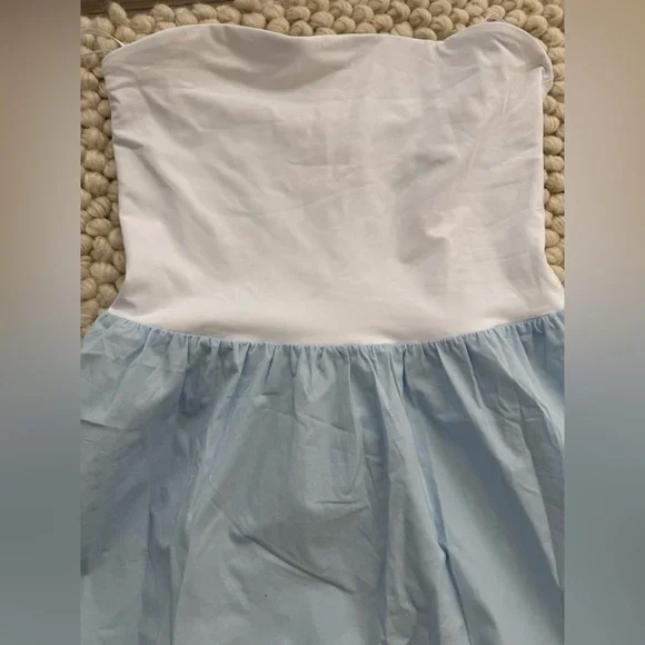 Aritzia Fluid Poplin Dress Skyline Blue - Picture 6 of 8